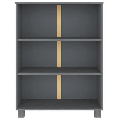 Boekenkast Hamar 85X35X2 Cm Massief Grenenhout Donkergrijs