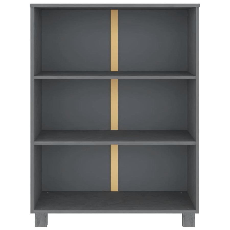 Boekenkast Hamar 85X35X2 Cm Massief Grenenhout Donkergrijs