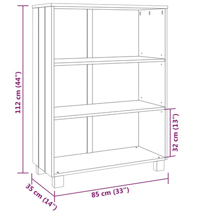 Boekenkast Hamar 85X35X2 Cm Massief Grenenhout Donkergrijs