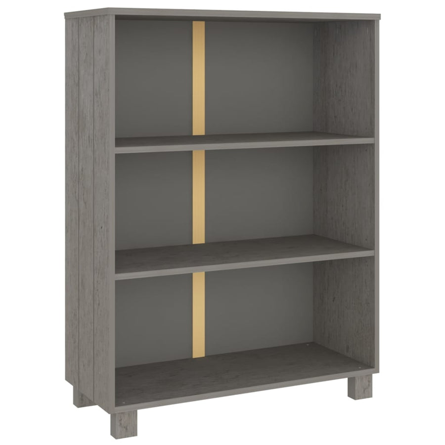 Boekenkast Hamar 85X35X2 Cm Massief Grenenhout Lichtgrijs