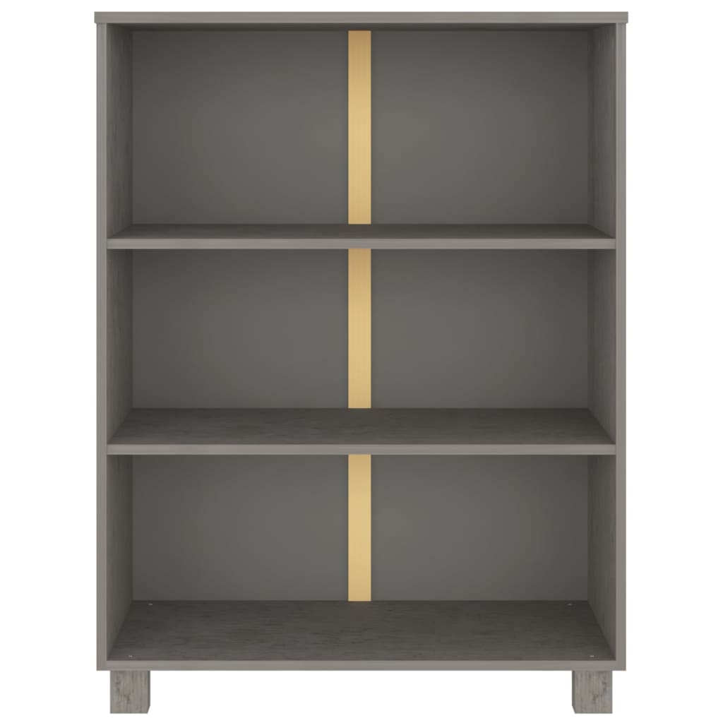Boekenkast Hamar 85X35X2 Cm Massief Grenenhout Lichtgrijs