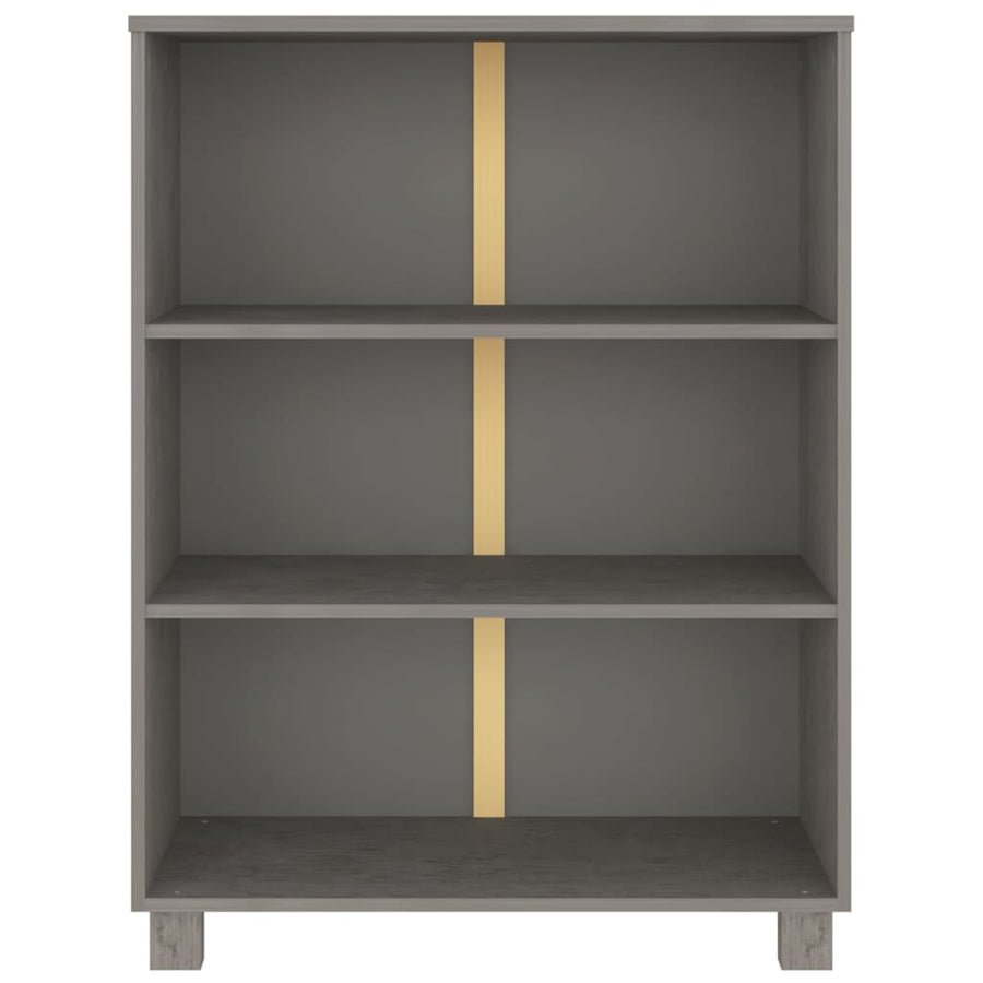 Boekenkast Hamar 85X35X2 Cm Massief Grenenhout Lichtgrijs