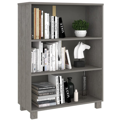 Boekenkast Hamar 85X35X2 Cm Massief Grenenhout Lichtgrijs