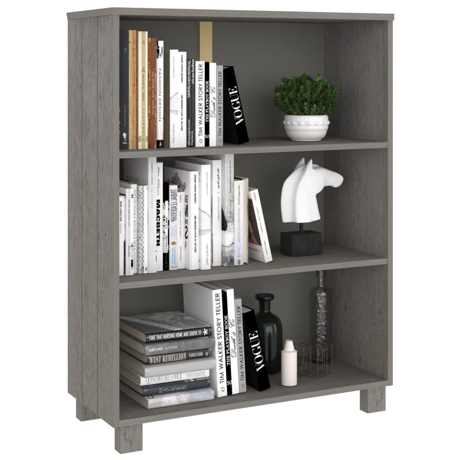 Boekenkast Hamar 85X35X2 Cm Massief Grenenhout Lichtgrijs
