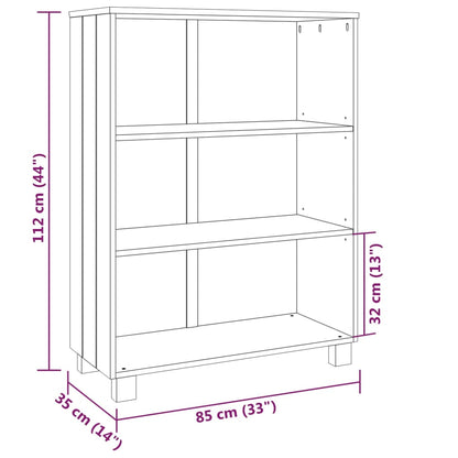Boekenkast Hamar 85X35X2 Cm Massief Grenenhout Lichtgrijs