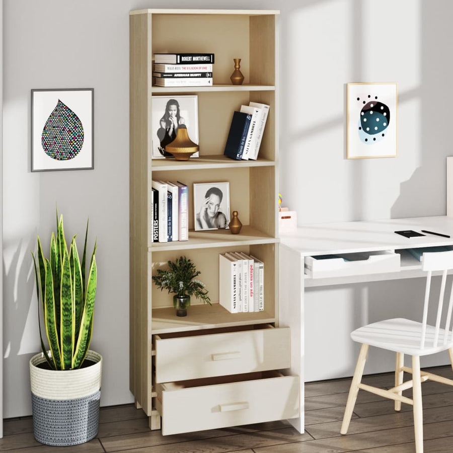 Hoge Kast Hamar 60X35X80 Cm Massief Grenenhout Honingbruin