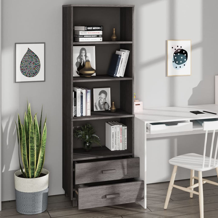 Hoge Kast Hamar 60X35X80 Cm Massief Grenenhout Lichtgrijs