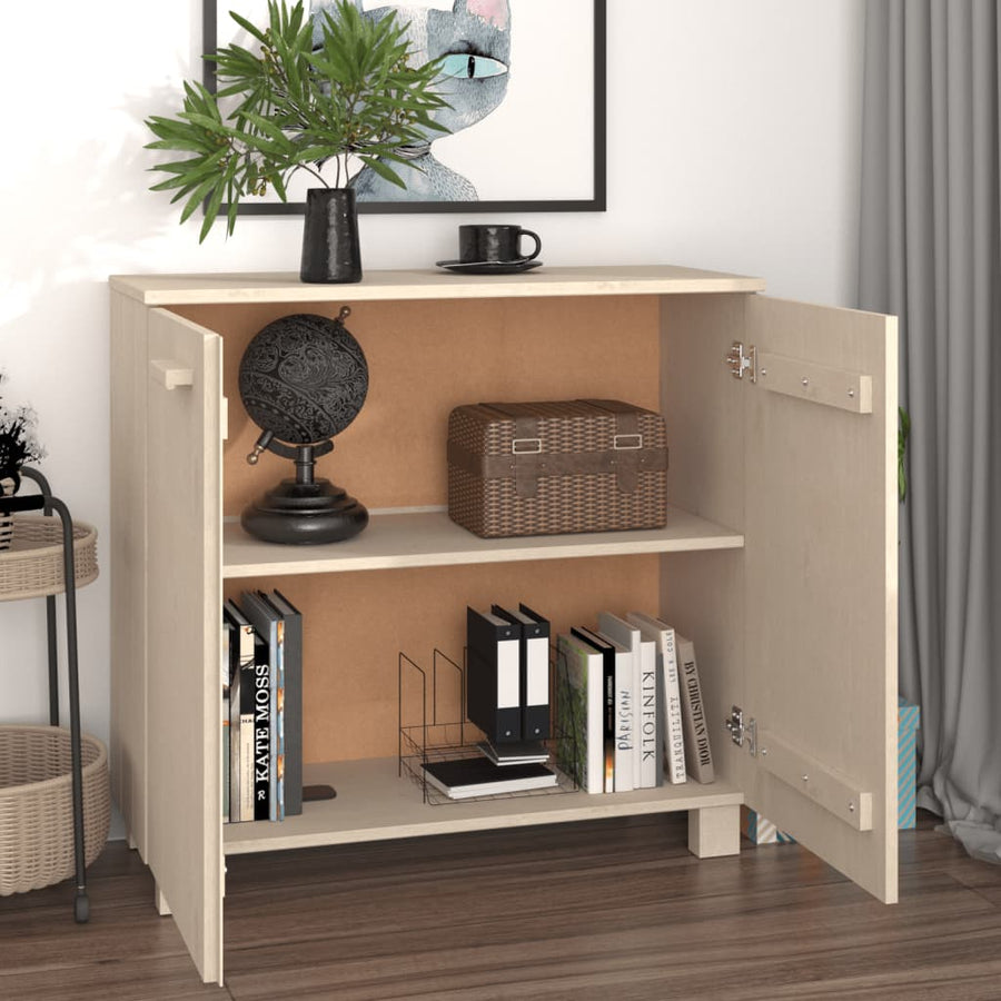 Dressoir Hamar 85X35X80 Cm Massief Grenenhout Honingbruin