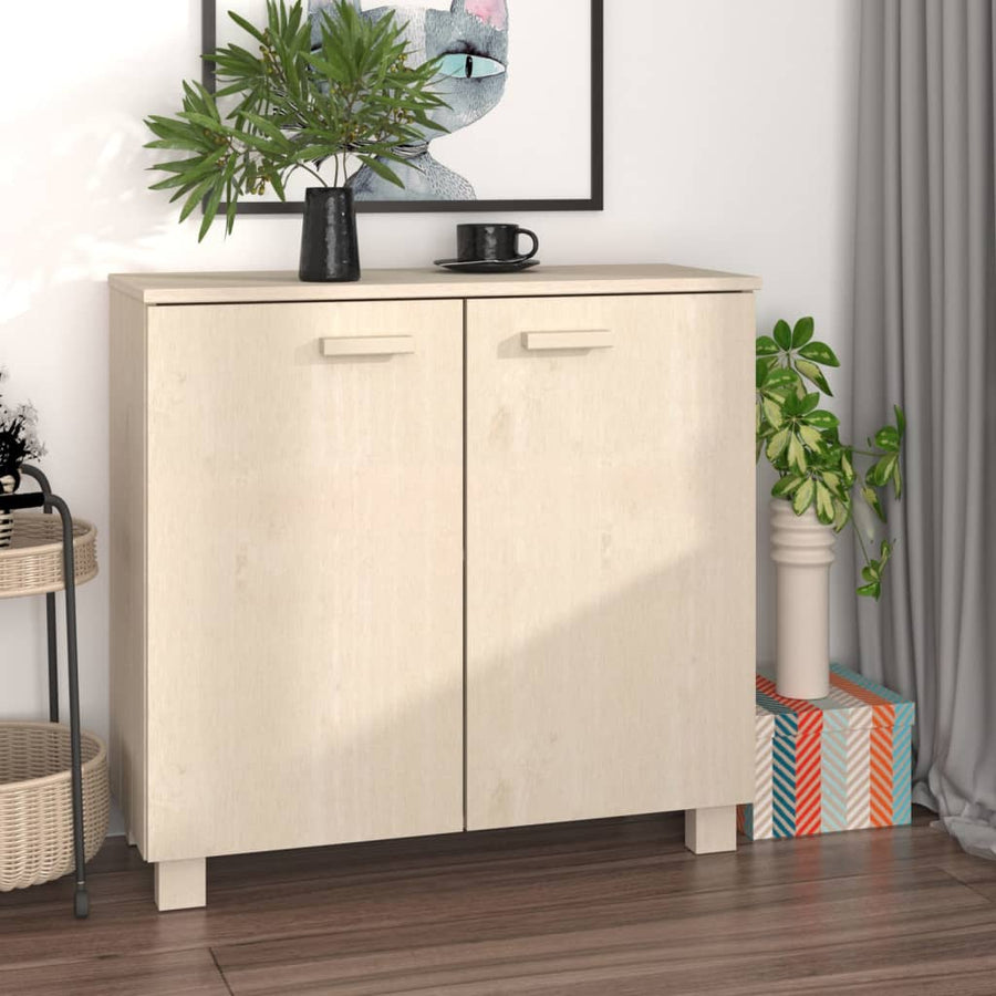 Dressoir Hamar 85X35X80 Cm Massief Grenenhout Honingbruin