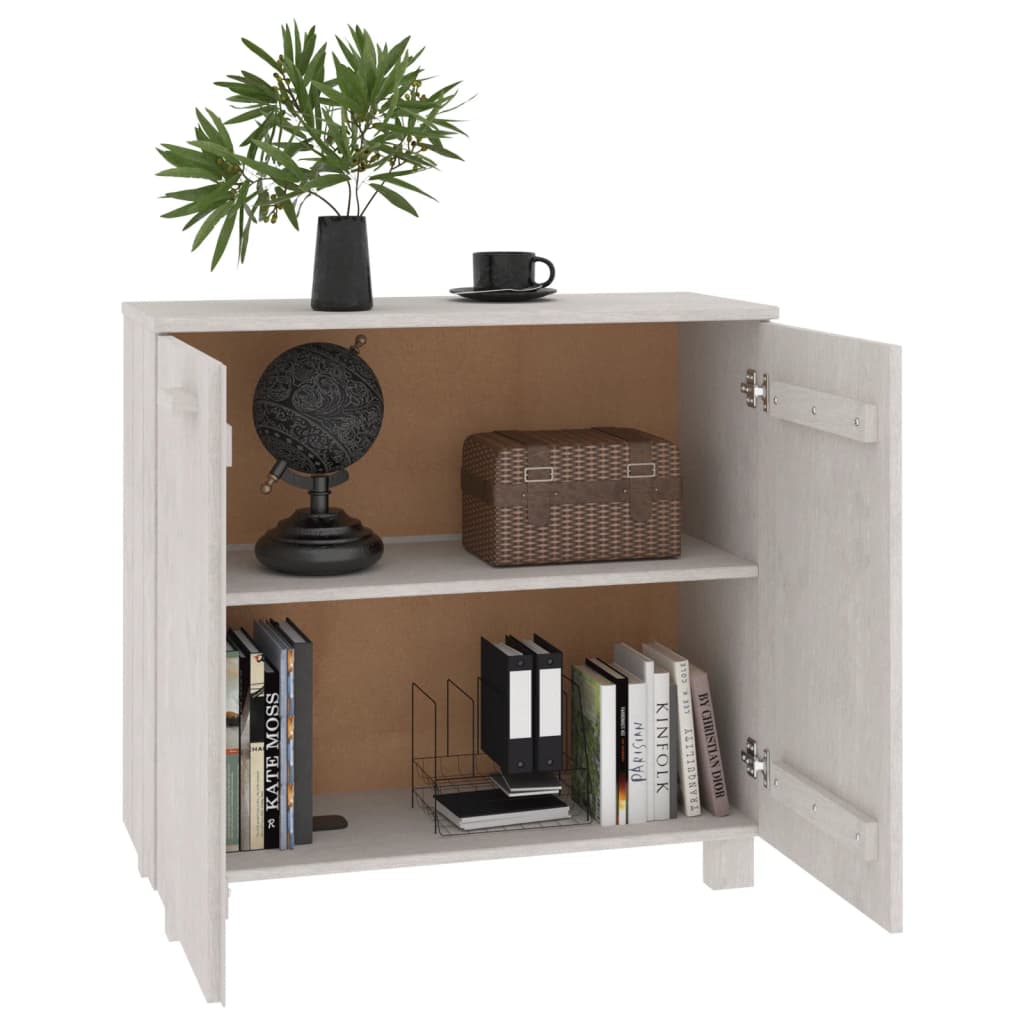 Dressoir Hamar 85X35X80 Cm Massief Grenenhout Wit