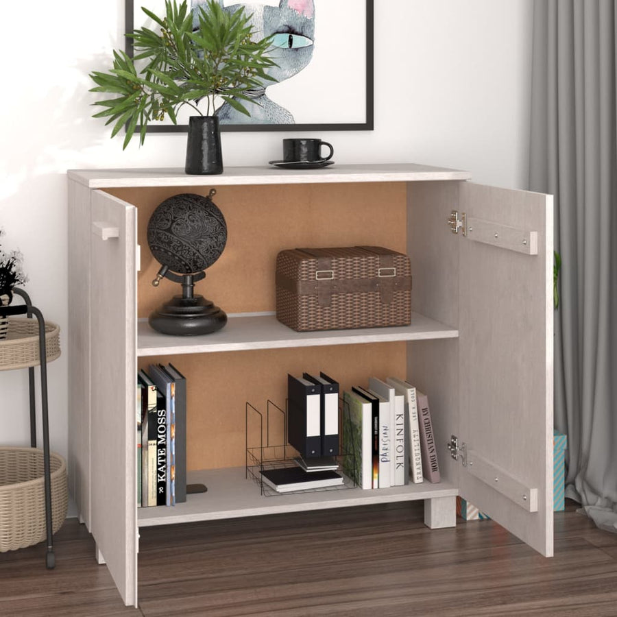 Dressoir Hamar 85X35X80 Cm Massief Grenenhout Wit