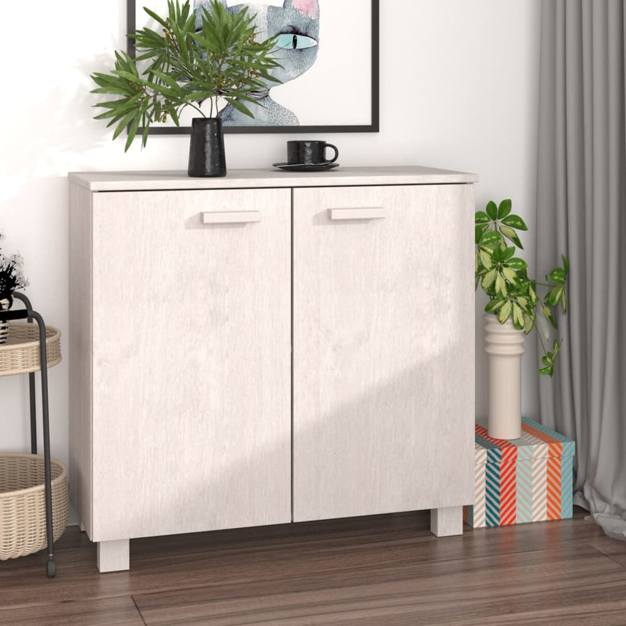 Dressoir Hamar 85X35X80 Cm Massief Grenenhout Wit