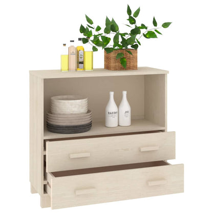 Dressoir Hamar 85X35X80 Cm Massief Grenenhout Honingbruin