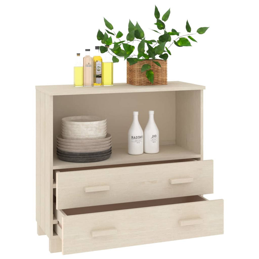 Dressoir Hamar 85X35X80 Cm Massief Grenenhout Honingbruin