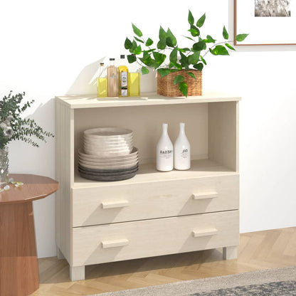Dressoir Hamar 85X35X80 Cm Massief Grenenhout Honingbruin