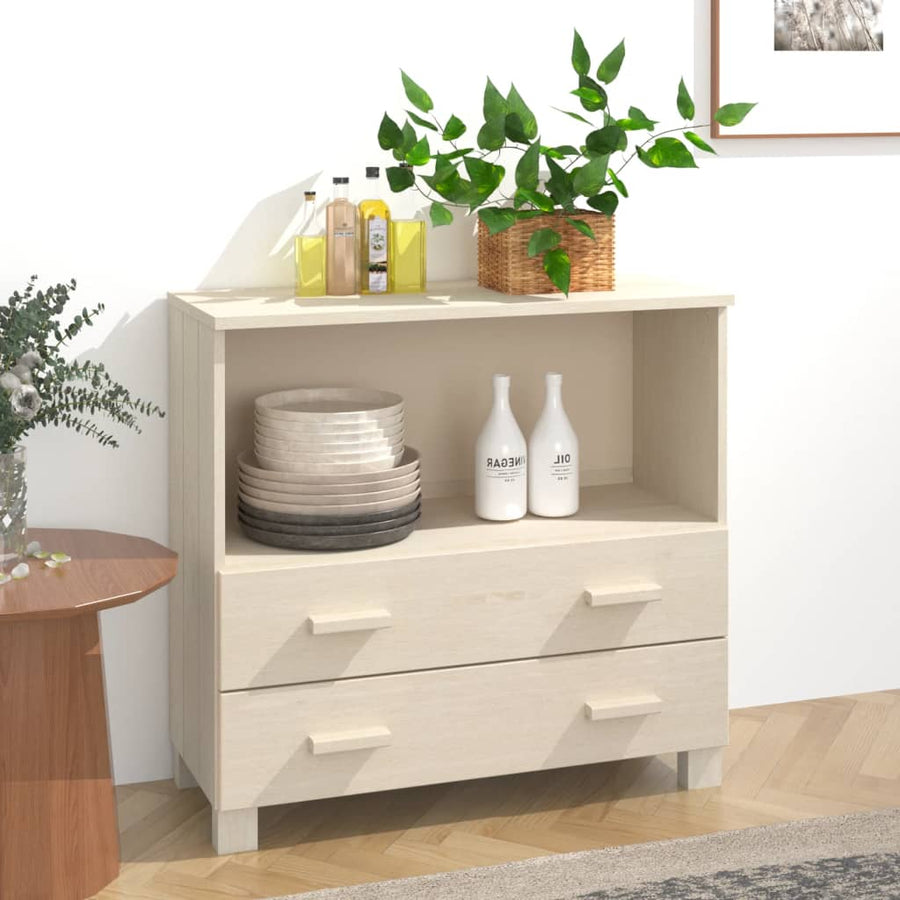 Dressoir Hamar 85X35X80 Cm Massief Grenenhout Honingbruin