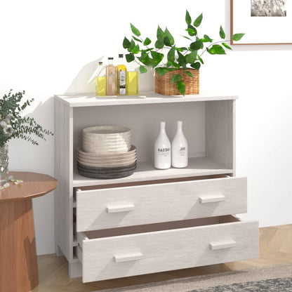Dressoir Hamar 85X35X80 Cm Massief Grenenhout Wit