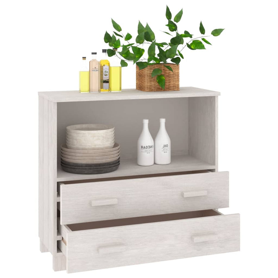 Dressoir Hamar 85X35X80 Cm Massief Grenenhout Wit