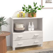 Dressoir 85x35x80 cm massief grenenhout wit wandmontage
