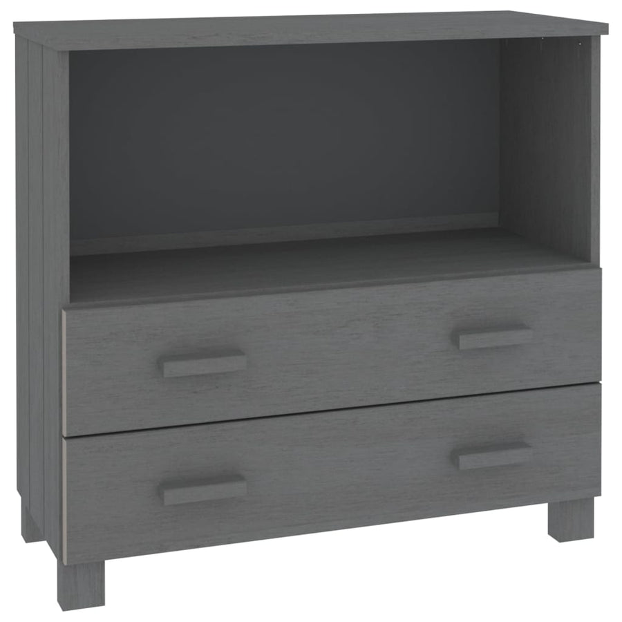 Dressoir Hamar 85X35X80 Cm Massief Grenenhout Donkergrijs