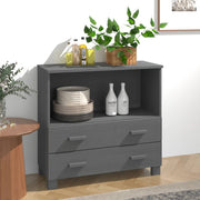 Dressoir 85x35x80 cm massief grenenhout donkergrijs