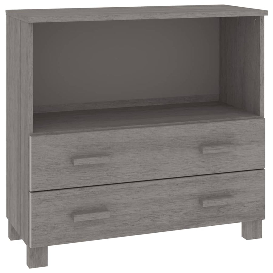 Dressoir Hamar 85X35X80 Cm Massief Grenenhout Lichtgrijs