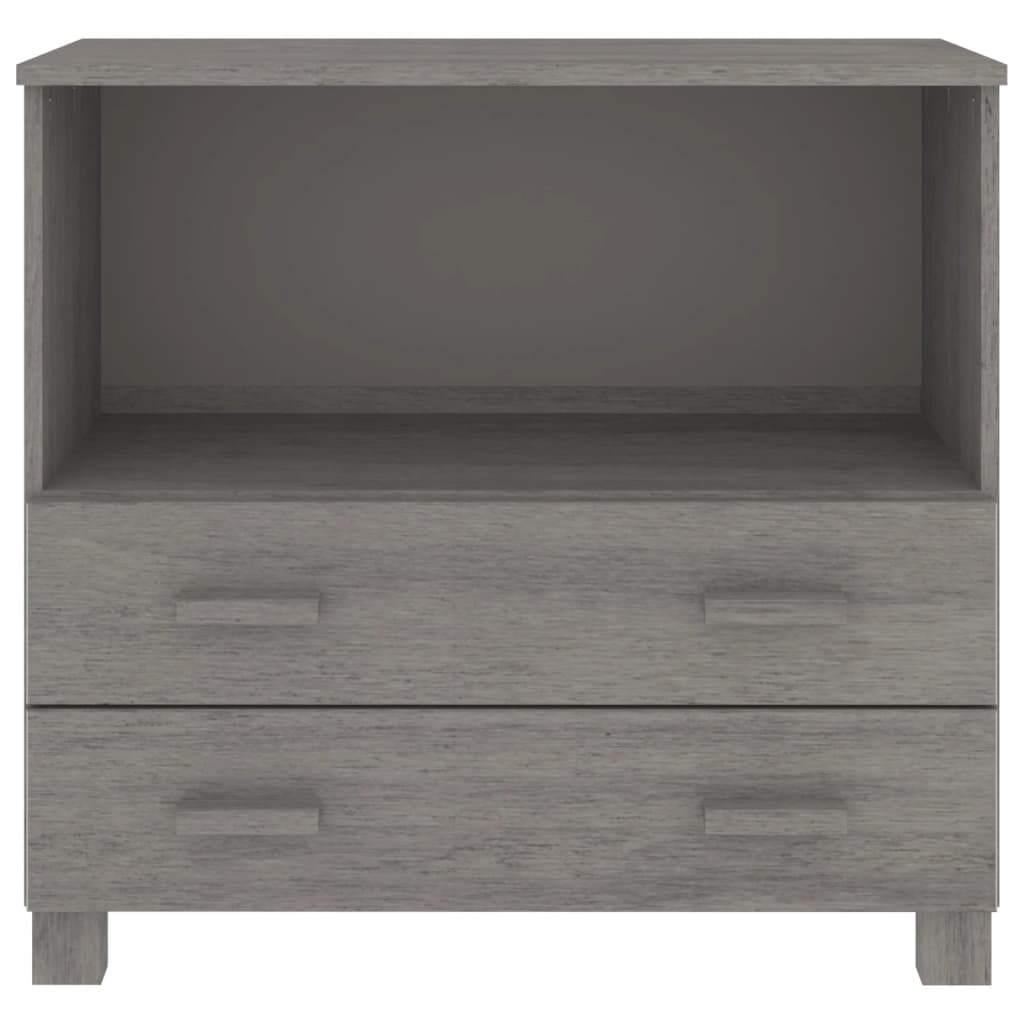 Dressoir Hamar 85X35X80 Cm Massief Grenenhout Lichtgrijs