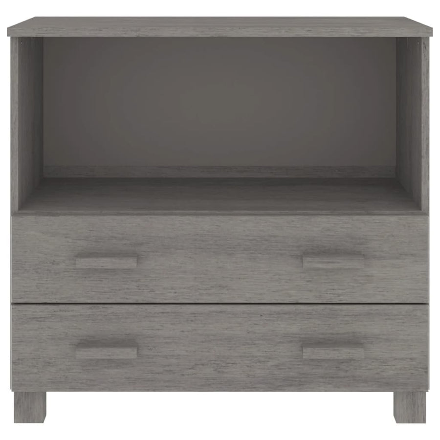 Dressoir Hamar 85X35X80 Cm Massief Grenenhout Lichtgrijs