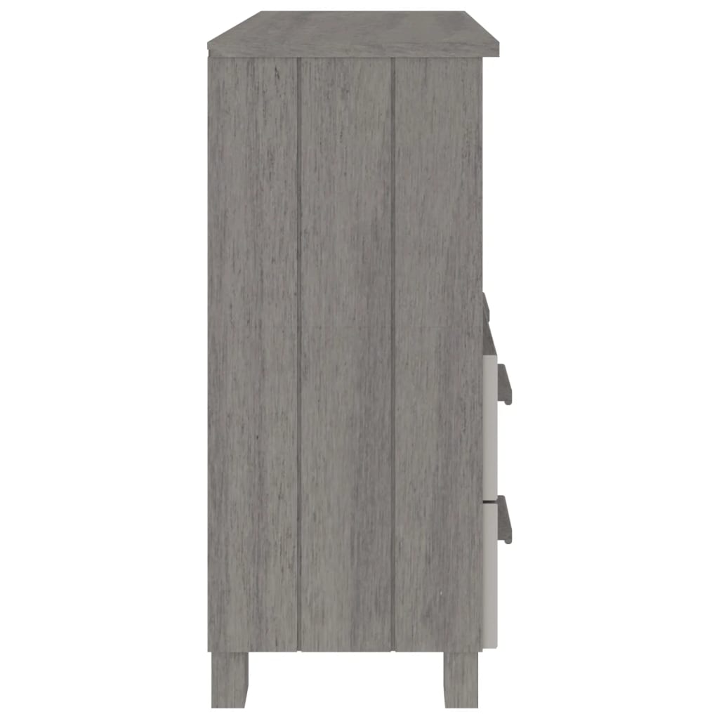 Dressoir Hamar 85X35X80 Cm Massief Grenenhout Lichtgrijs