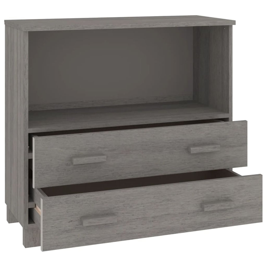Dressoir Hamar 85X35X80 Cm Massief Grenenhout Lichtgrijs
