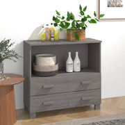 Dressoir 85x35x80 cm massief grenenhout lichtgrijs