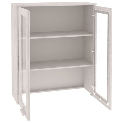Opzetkast HAMAR 85x35x100 cm massief grenenhout wit
