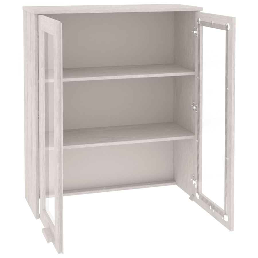 Opzetkast HAMAR 85x35x100 cm massief grenenhout wit