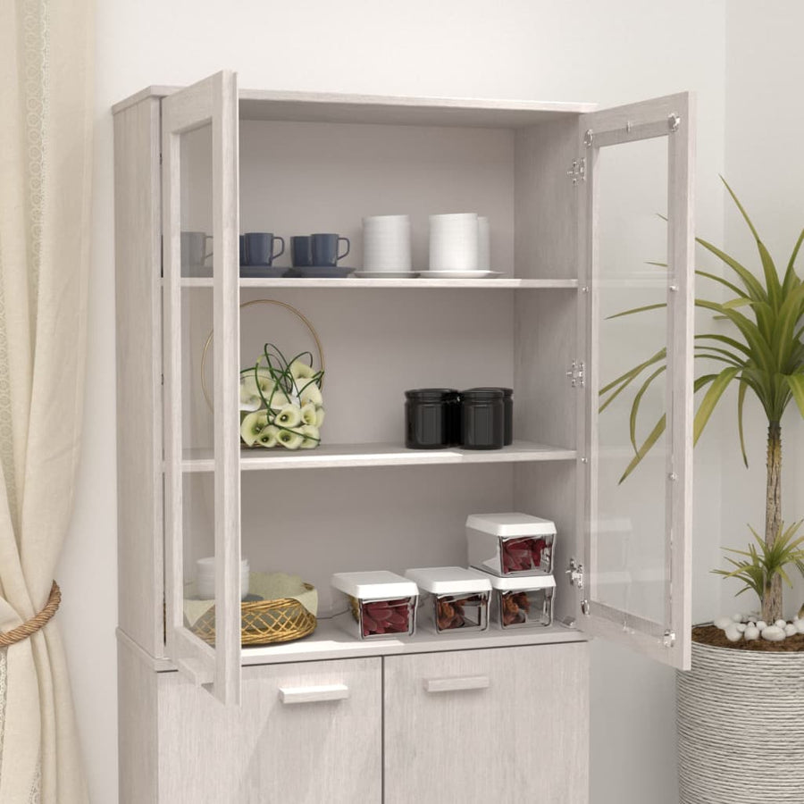 Opzetkast HAMAR 85x35x100 cm massief grenenhout wit