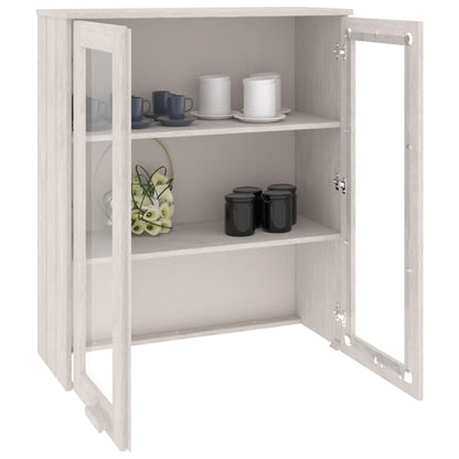 Opzetkast HAMAR 85x35x100 cm massief grenenhout wit