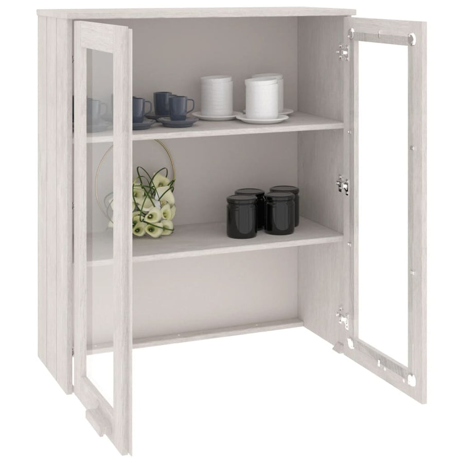 Opzetkast HAMAR 85x35x100 cm massief grenenhout wit