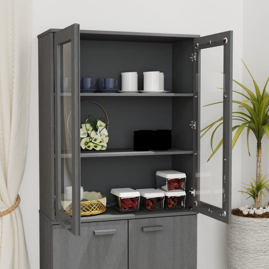Opzetkast Hamar 85X35X00 Cm Massief Grenenhout Donkergrijs