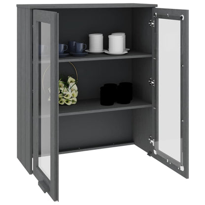 Opzetkast Hamar 85X35X00 Cm Massief Grenenhout Donkergrijs