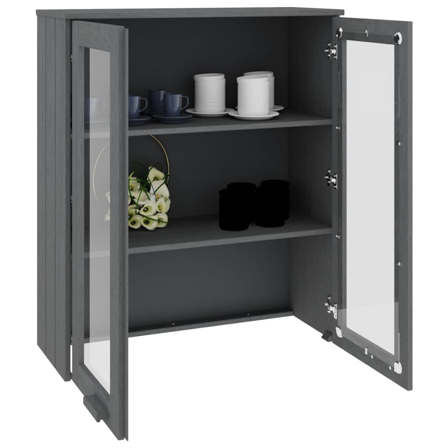 Opzetkast Hamar 85X35X00 Cm Massief Grenenhout Donkergrijs