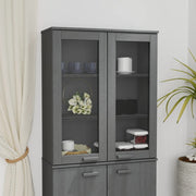 Opzetkast HAMAR 85x35x100 cm massief grenenhout donkergrijs