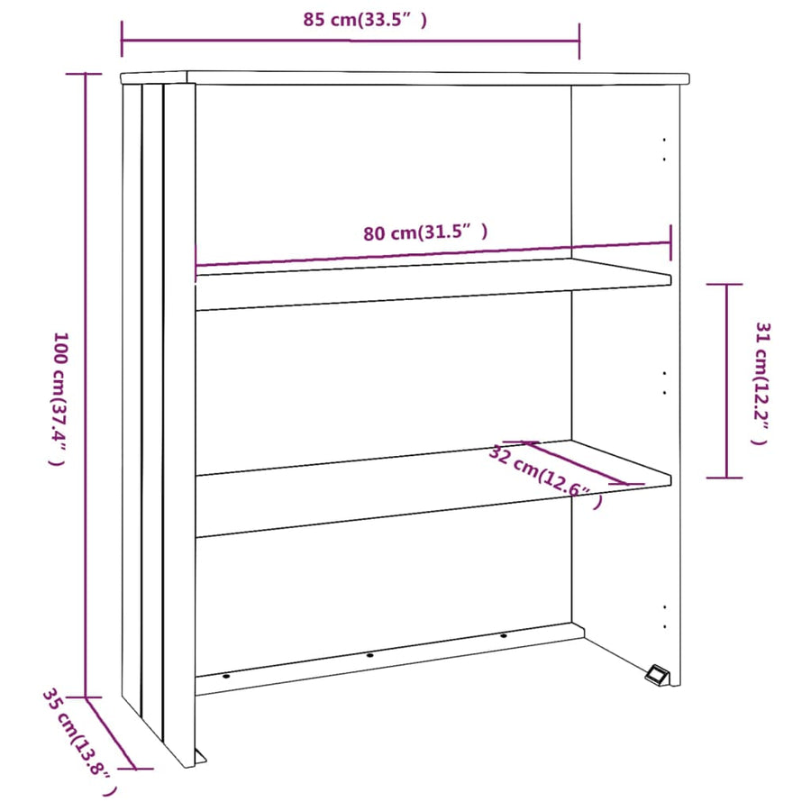 Opzetkast Hamar 85X35X00 Cm Massief Grenenhout Honingbruin