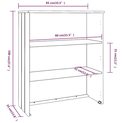 Opzetkast Hamar 85X35X00 Cm Massief Grenenhout Wit
