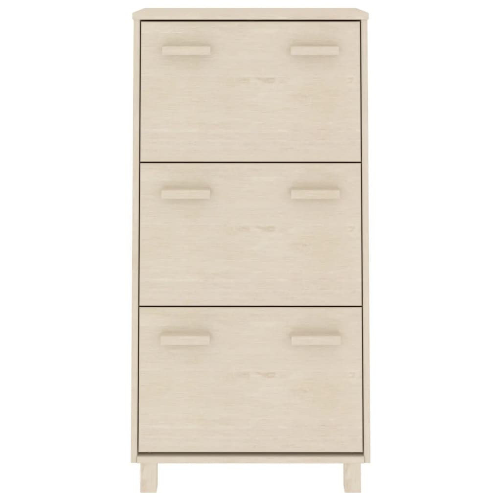 Schoenenkast Hamar 59,5X35X7 Cm Grenenhout Honingbruin