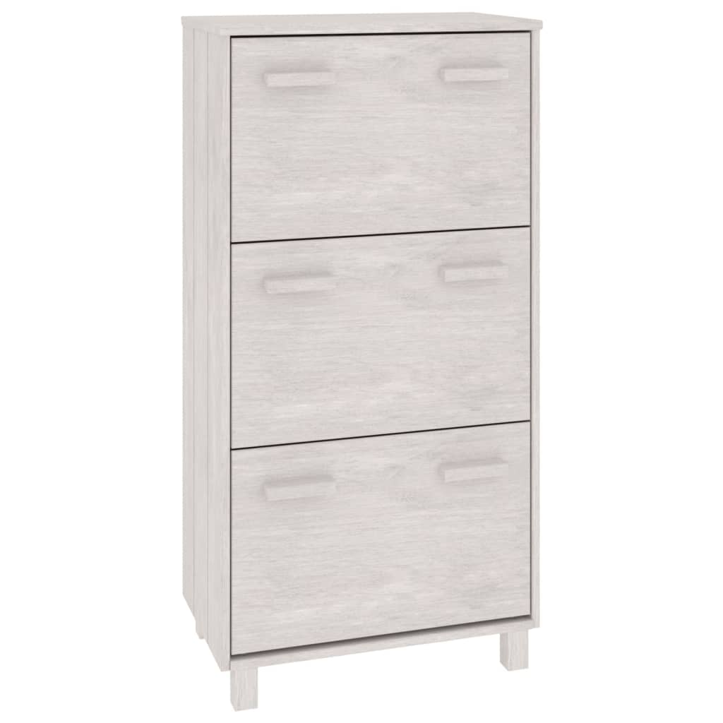 Schoenenkast Hamar 59,5X35X7 Cm Massief Grenenhout Wit