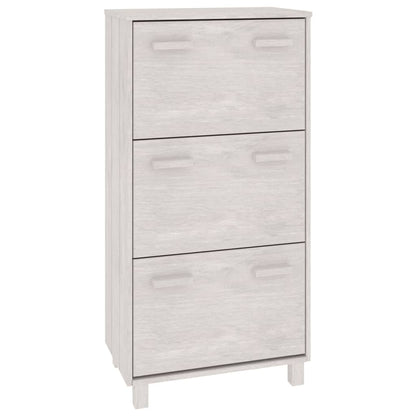 Schoenenkast Hamar 59,5X35X7 Cm Massief Grenenhout Wit