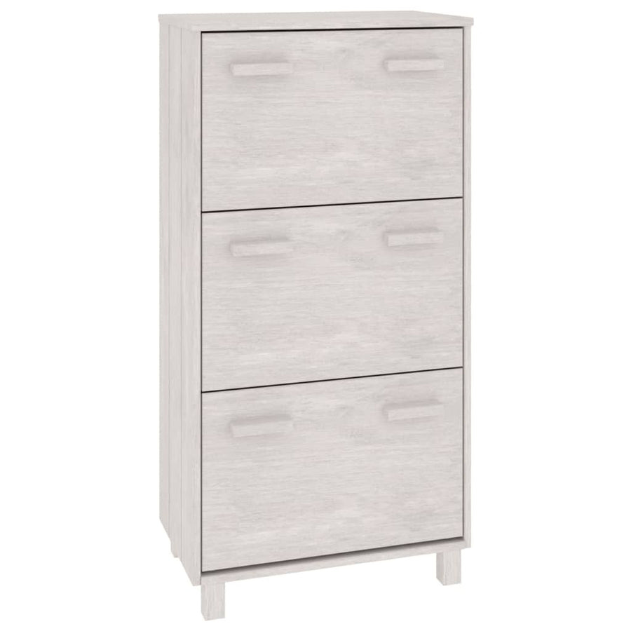 Schoenenkast Hamar 59,5X35X7 Cm Massief Grenenhout Wit