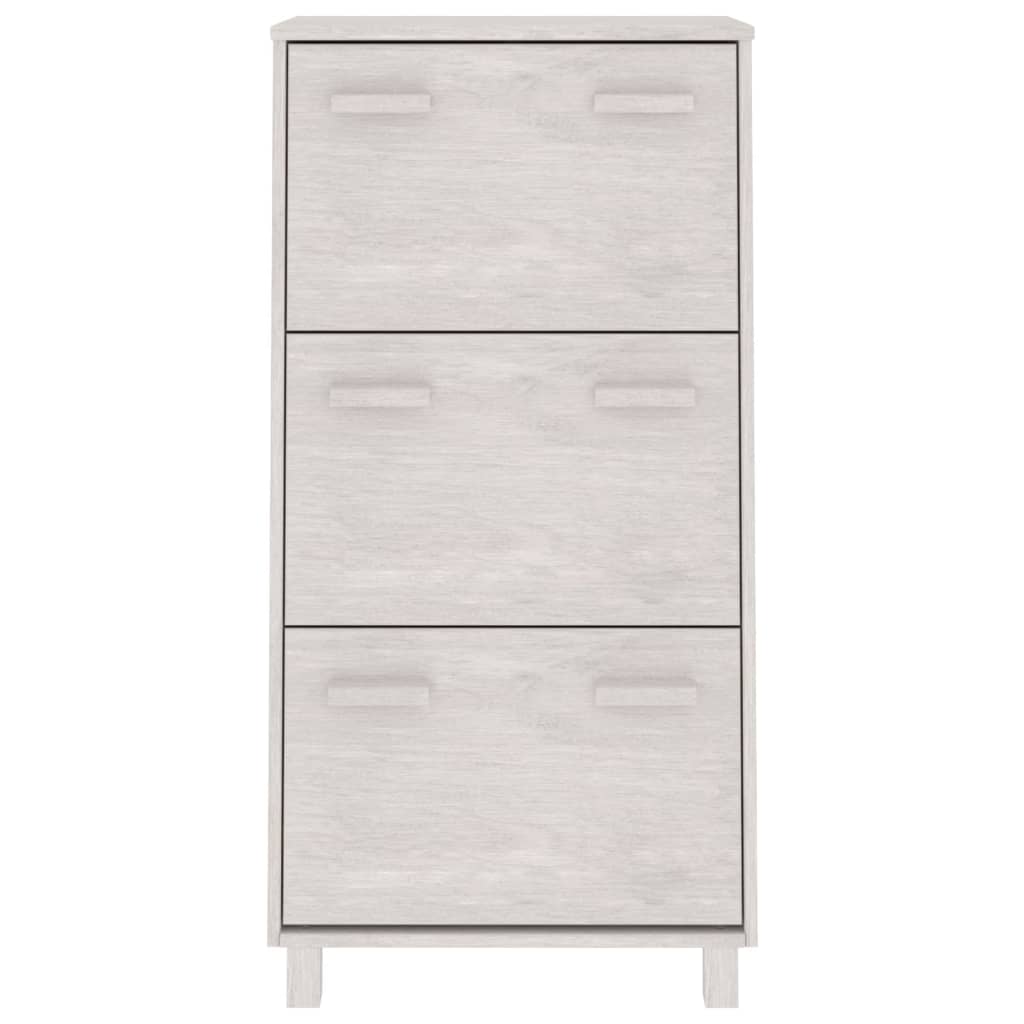 Schoenenkast Hamar 59,5X35X7 Cm Massief Grenenhout Wit