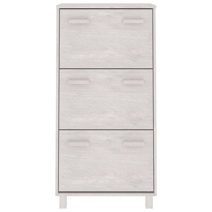 Schoenenkast Hamar 59,5X35X7 Cm Massief Grenenhout Wit