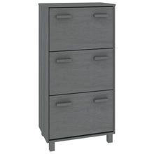 Schoenenkast Hamar 59,5X35X117 Cm Grenenhout Donkergrijs