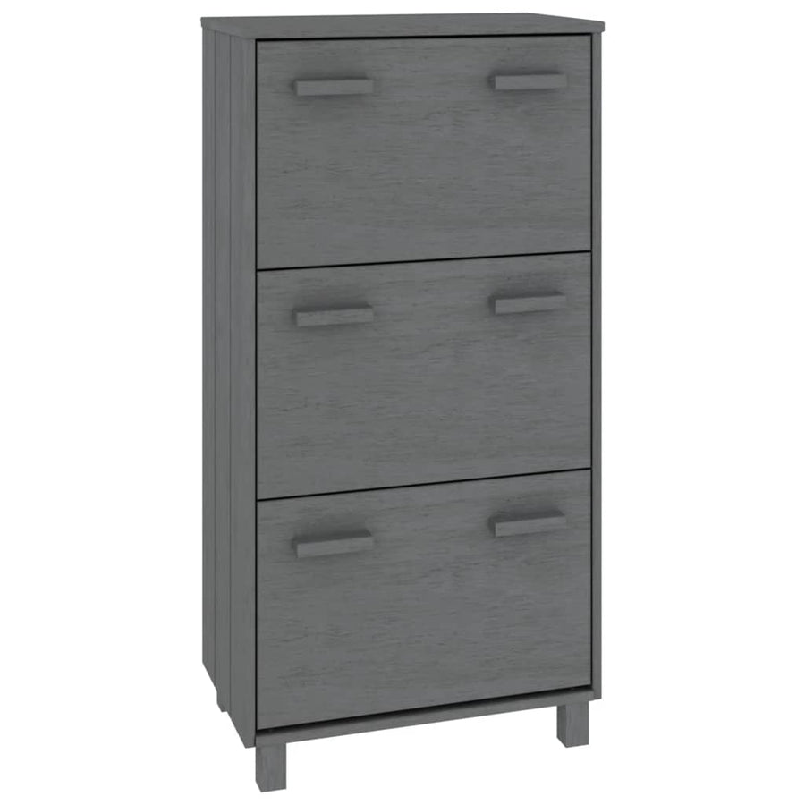 Schoenenkast Hamar 59,5X35X117 Cm Grenenhout Donkergrijs